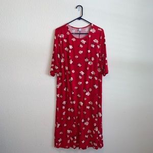 Old Navy XL Tall Red Floral Dress
